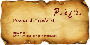 Pozna Árpád névjegykártya