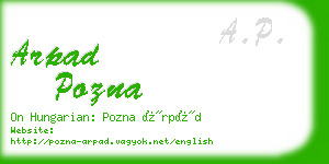 arpad pozna business card